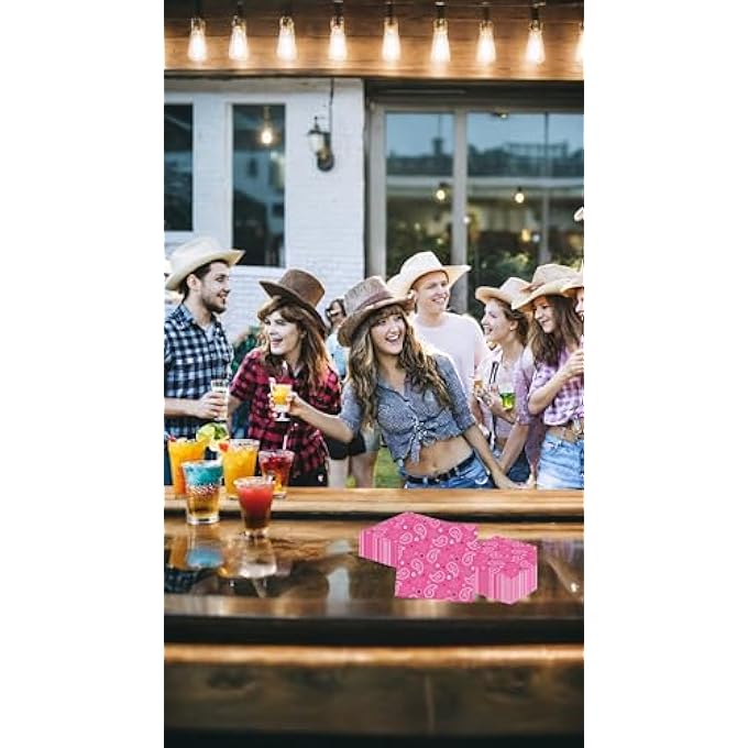 COWGIRL COWBOY PARTY NAPKINS SET40PCS DISPOSABLE PAPER LUNCHEON NAPKINS FOR THEME PARTIES & EVENTS - Image 3